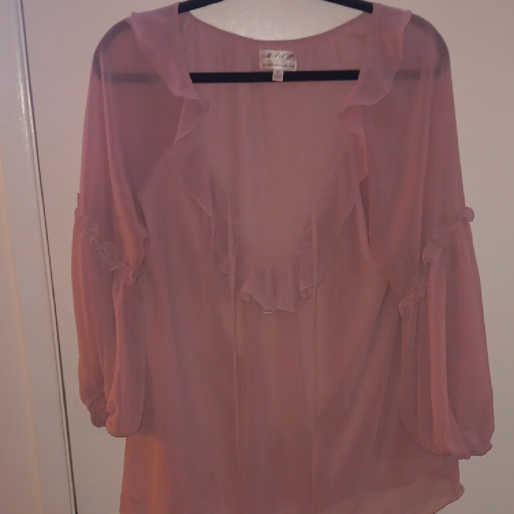 Chic Mauve Ruffle Blouse